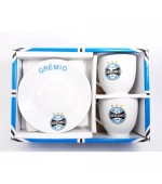 Jogo Com 2 Xícaras De Porcelana  e 2 pires  90 ml - Grêmio